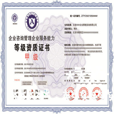 企業咨詢管理企業服務能力等級資質證書招標投標 重點咨詢服務