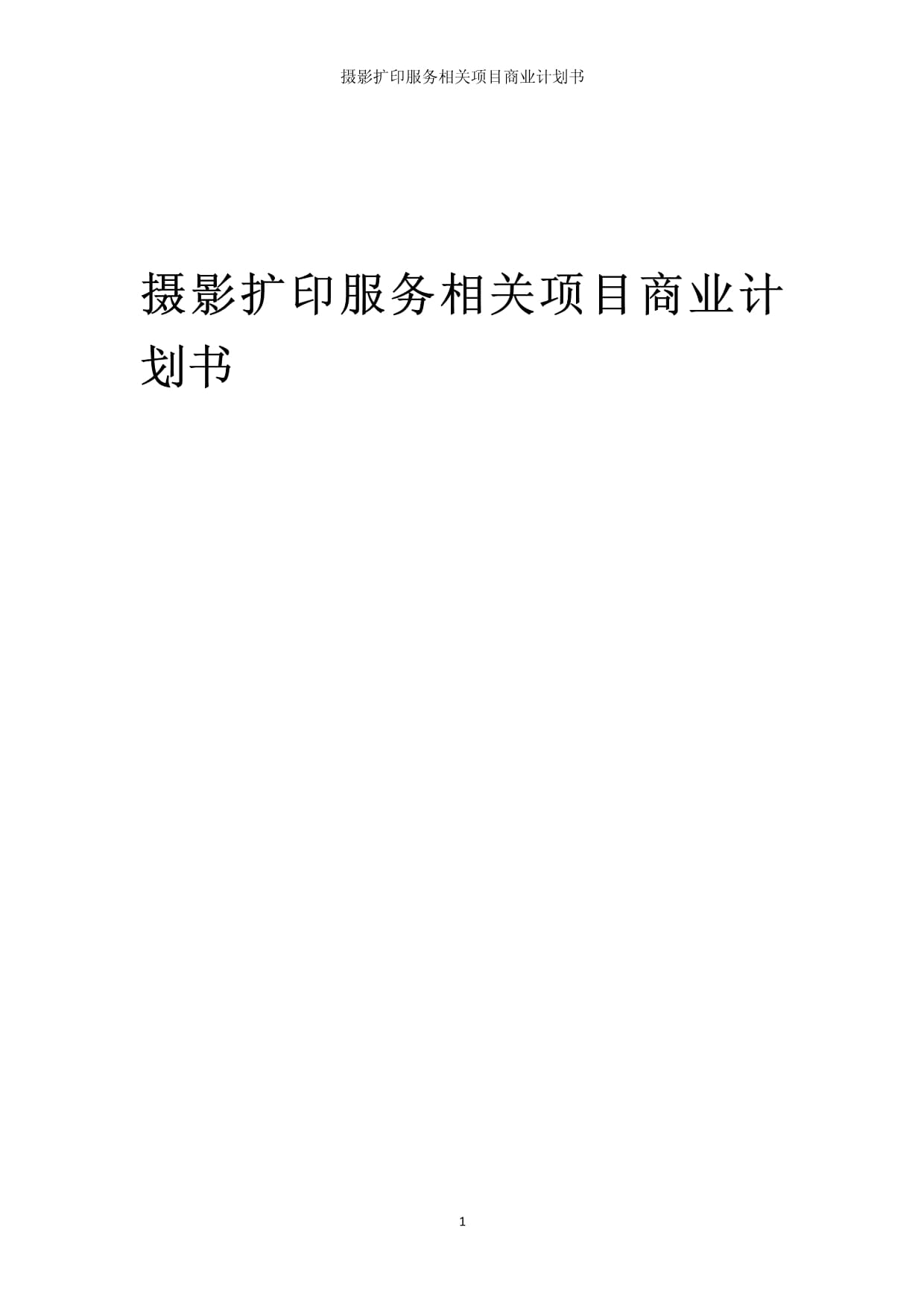 光影未來(lái)——攝影擴(kuò)印服務(wù)商業(yè)發(fā)展計(jì)劃書